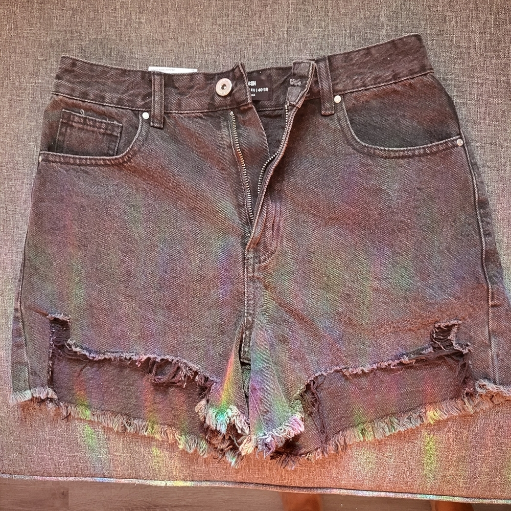 Black denim shorts NWT